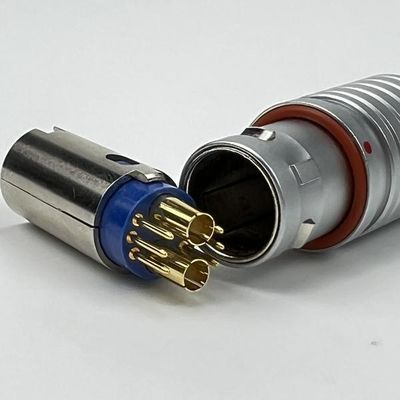 अच्छी कीमत Electrical 2 Coaxial Push Pull Cable Connectors 4 Pin For Military Communications ऑनलाइन